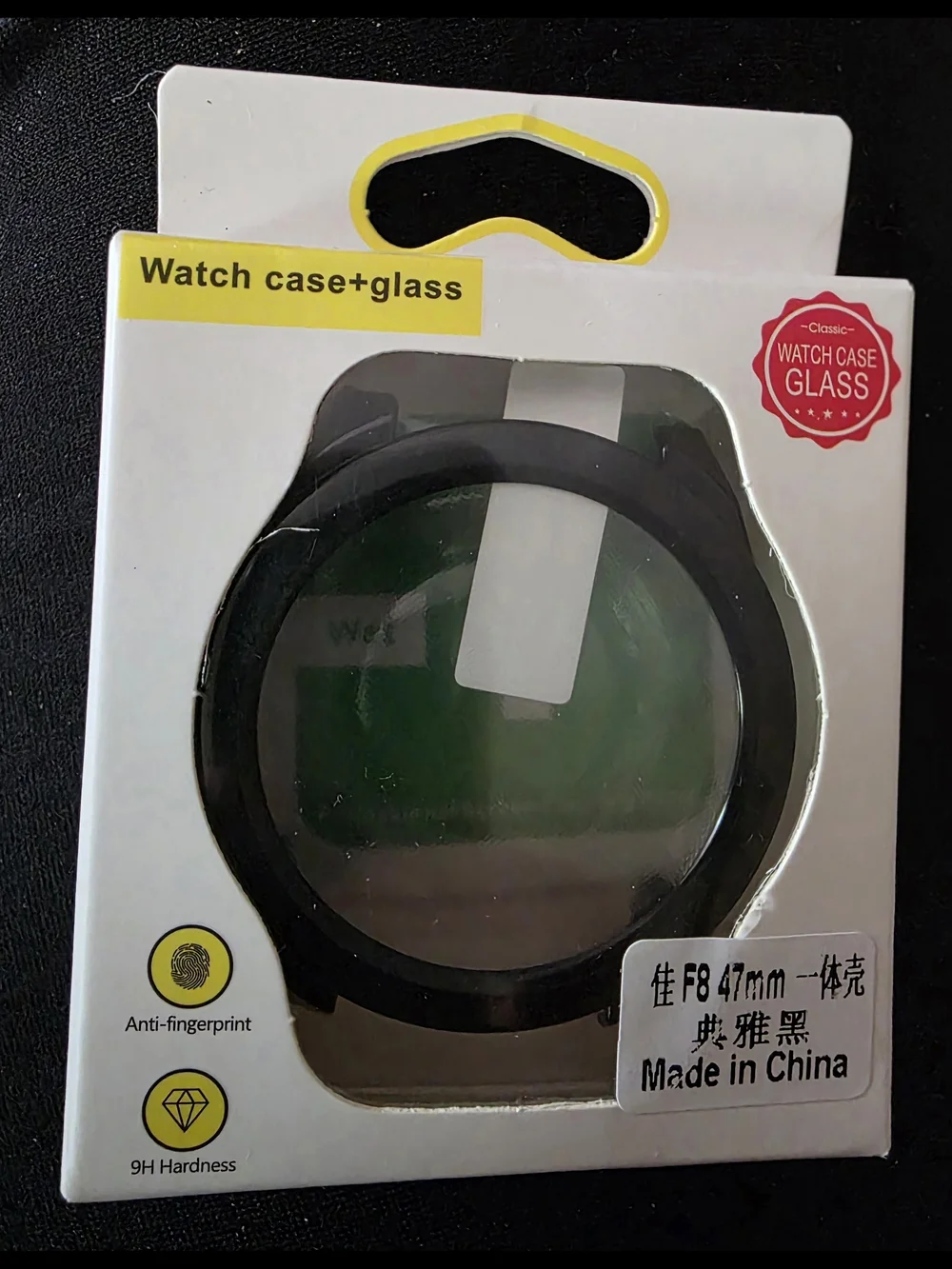 Black Watch Case + Glass Protector for 47mm Smartwatch